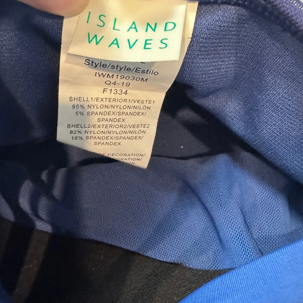 Island Waves Womens Blue Ombre Mesh Tie Front Swim Dress Size Small S NWT